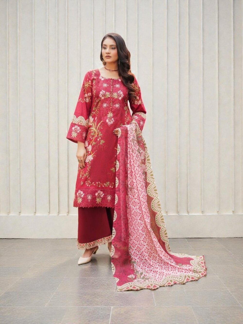 Pakistani Cotton Salwar Kameez, Cultural Wear for Women